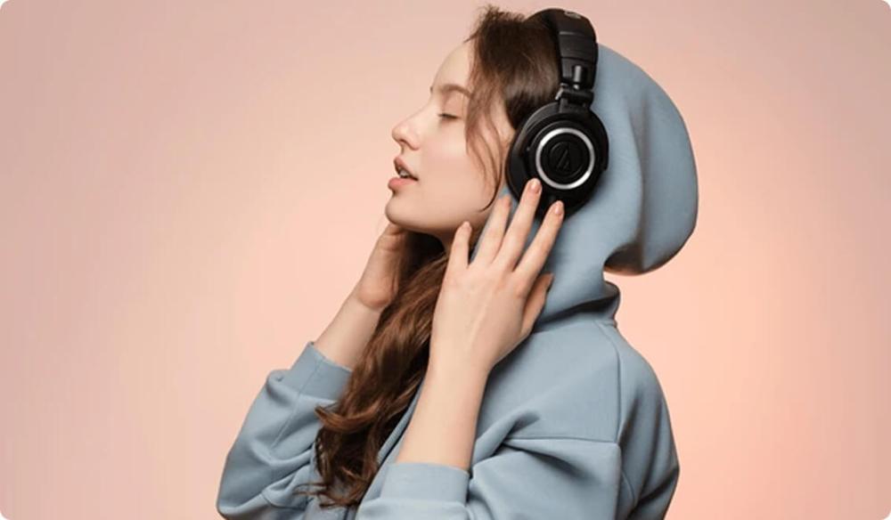 Audio-Technica Girl with headphones
